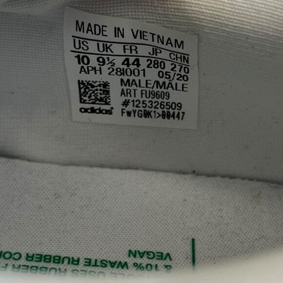 Men's Adidas Stan Smith FU9609 Leather Lace-Up Athletic Sneaker Size 10 White - Picture 6 of 6